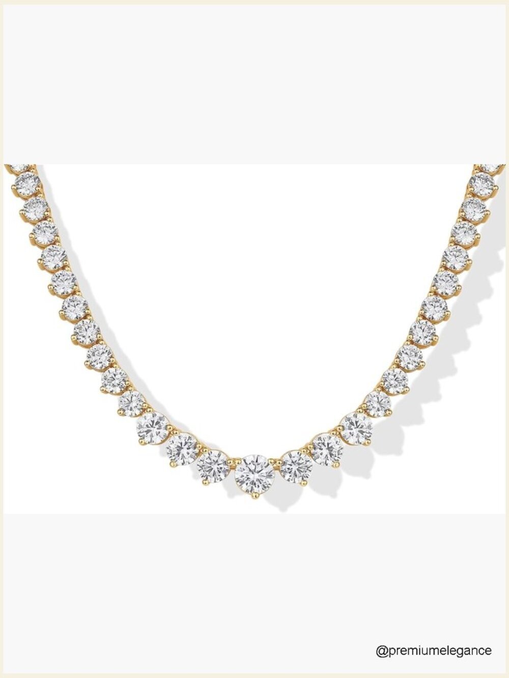 18" Graduated CZ Tennis Necklace Cubic Zirconia Gold Plated Bridal Wedding